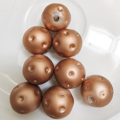Matte Gold 20mm Golf Ball Bubblegum Beads 10pcs