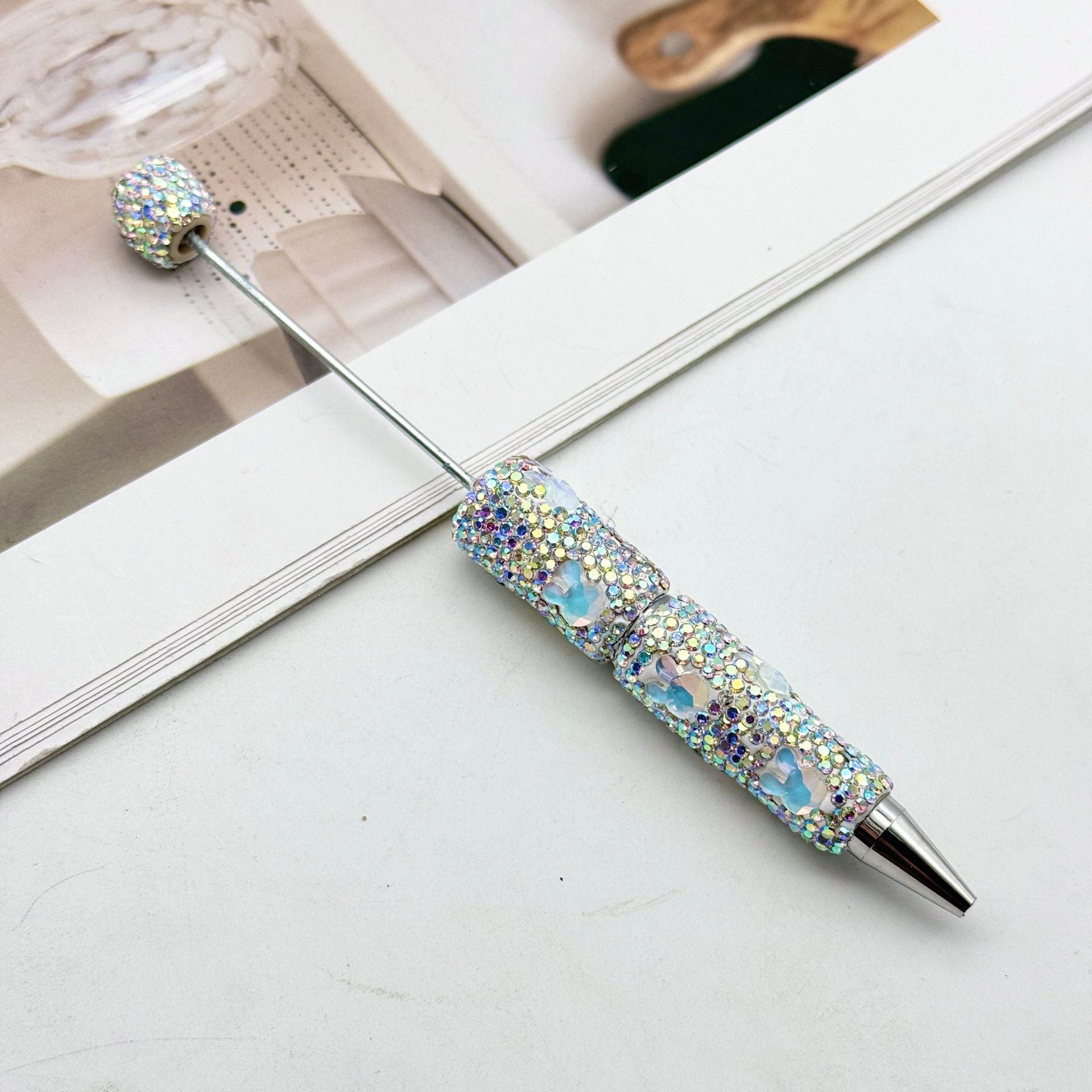 Love Rabbit Colored Rhinestones Beadable Pen 10