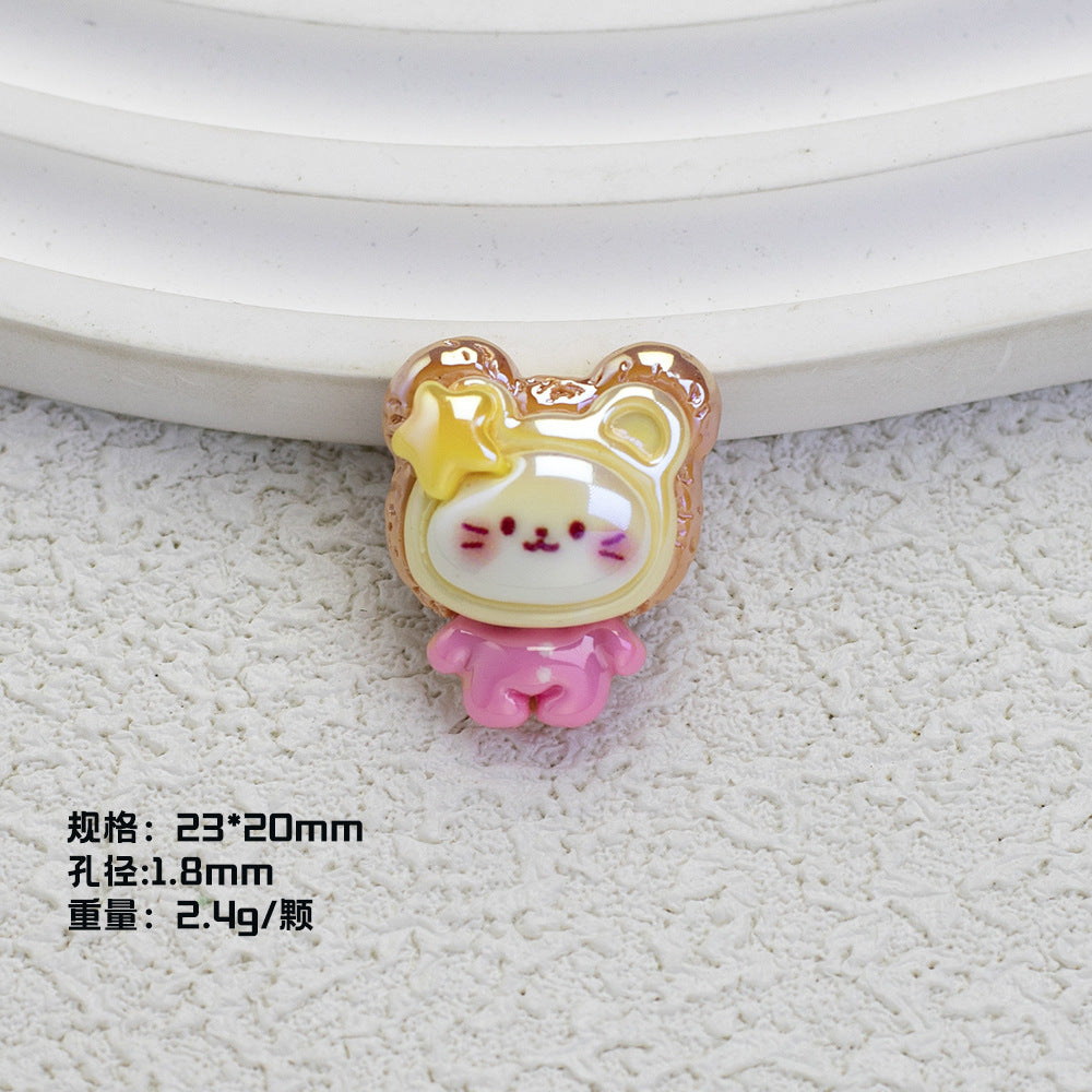 Glossy Plating Tiny Cute HK Kitten Resin Beads 10pcs 10