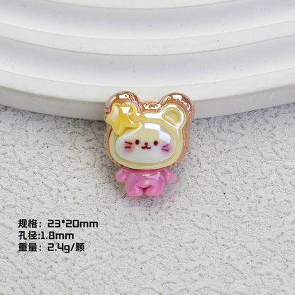 Glossy Plating Tiny Cute HK Kitten Resin Beads 10pcs 10