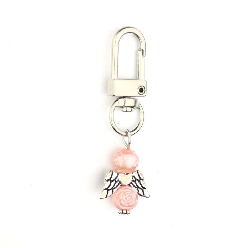 Mini Alloy Baby Love Keychain with Pastel Pearl Beads 4