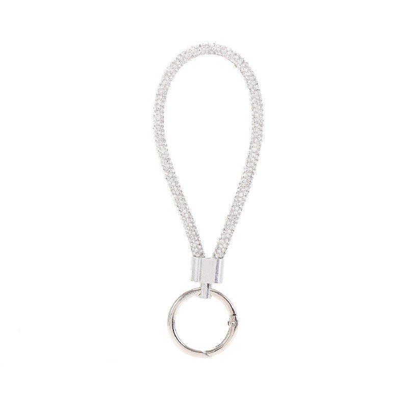 Diamond Wristlet Keychain Metal Flexible Loop Multiple Colors 12
