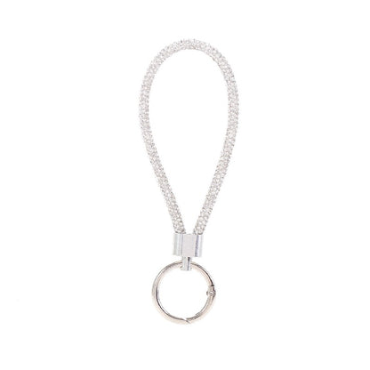 Diamond Wristlet Keychain Metal Flexible Loop Multiple Colors 12