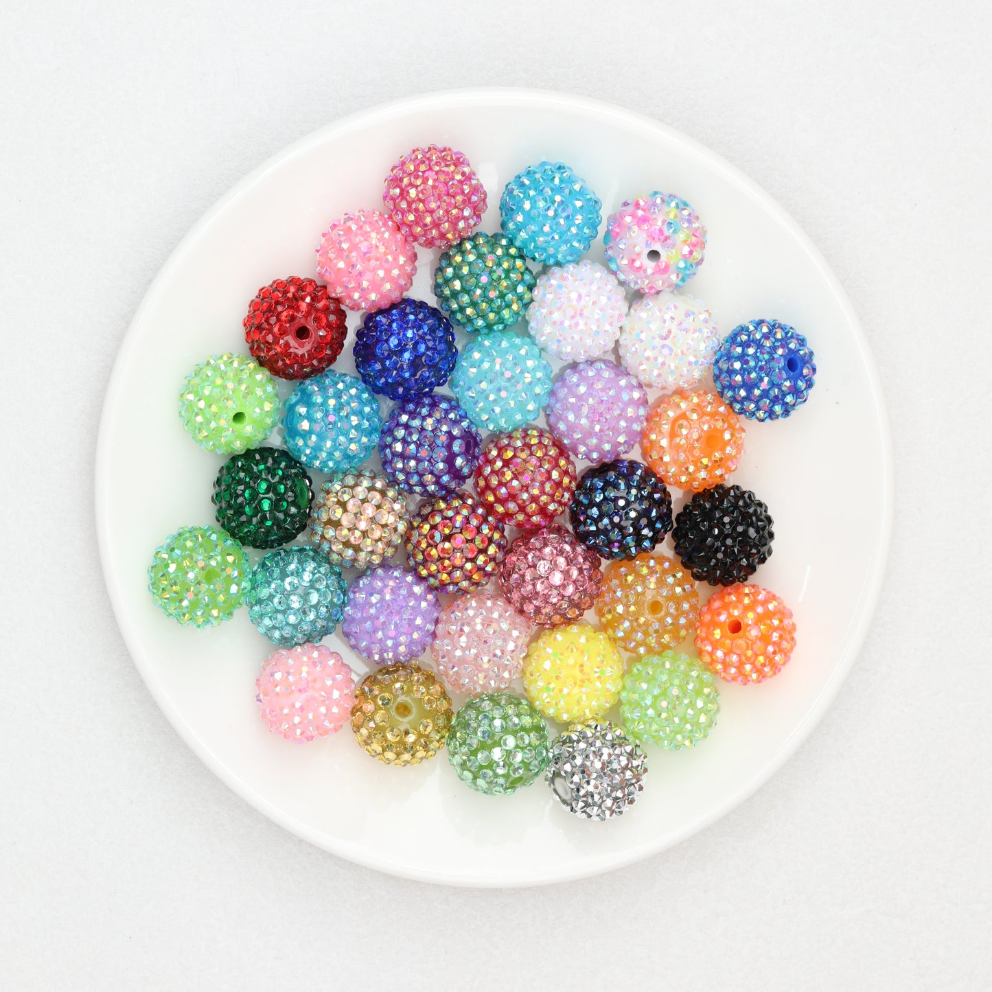 Multicolor Round Rhinestone Beads 20mm Sparkle Shine 50pcs 2