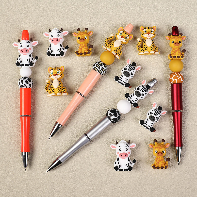 3D Zebra Giraffe Animal Silicone Focal Beads 20 Pcs  4