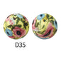 50Pcs 15mm Colored pattern printed silicone beads 37