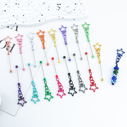 Beadable Metal Keychains Star-shaped