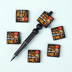 Silicone Focal Beads Anxiety Mouse I'm Fine Text Design 1 Piece 8