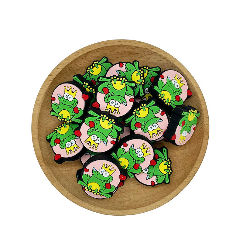 Silicone Focal Beads Crown Frog Sitting Pose Hearts 20pcs 2