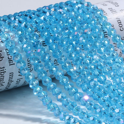 Electroplated Flat Glass Beads 8mm Colorful Mixed 10 Strands 4