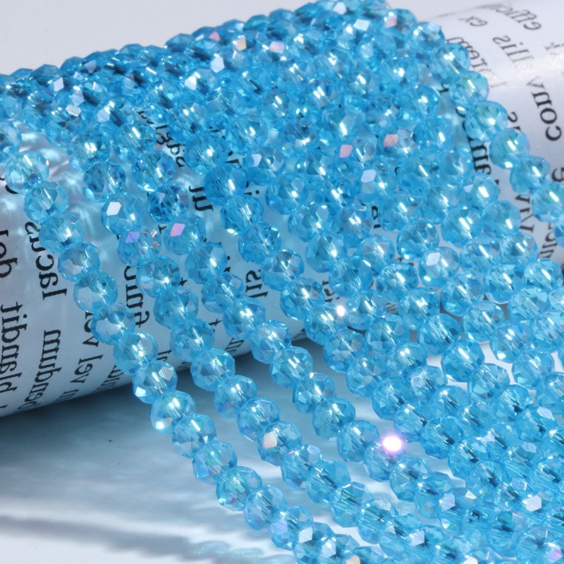 Electroplated Flat Glass Beads 8mm Colorful Mixed 10 Strands 4