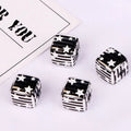 Striped Heart and Star Pattern Acrylic Square Beads 14mm 10pcs 4