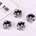 Striped Heart and Star Pattern Acrylic Square Beads 14mm 10pcs 4