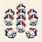 Silicone Focal Beads Pirate Kitty Kuromi Wearing Pirate Hat 20pcs