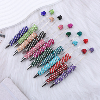 Beadable Striped Rhinestone Embellished Pen Random Color 3