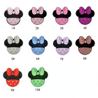 Silicone Focal Beads Minnie Polka Dot Bow Colorful 10pcs