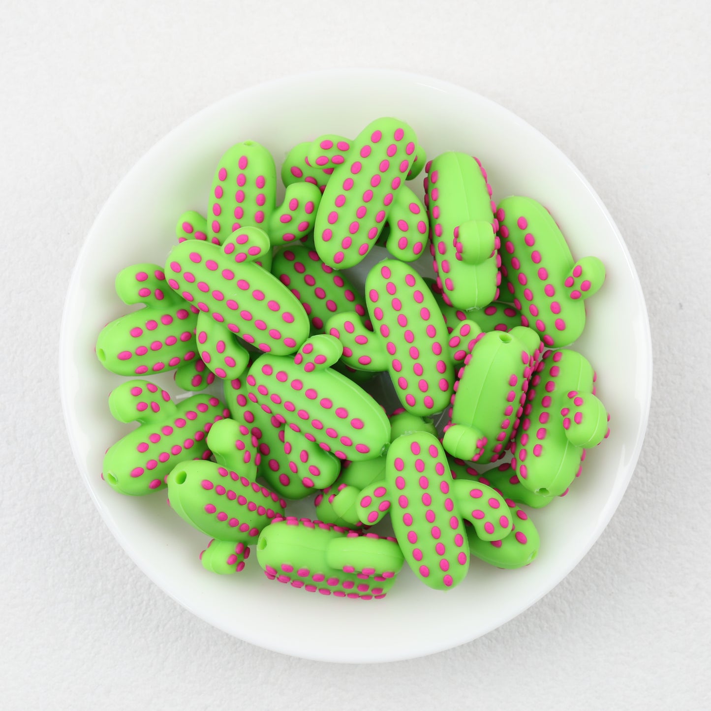 Silicone 3D Cactus Focal Beads Multicolor 20pcs 5