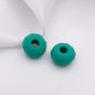 Acrylic Faceted Spacer Beads 14mm Rubberized Finish 40pcs - Peacock Green