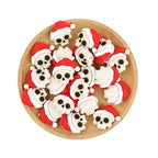 Silicone 3D Focal Beads Christmas Red White Skull Santa Hat 20Pcs 3