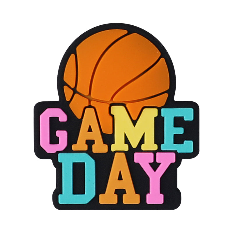Silicone Focal Beads Ball Game Match Day Text 20pcs 16