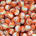 15mm Silicone Beads Orange Pumpkin Printed Holiday 50pcs