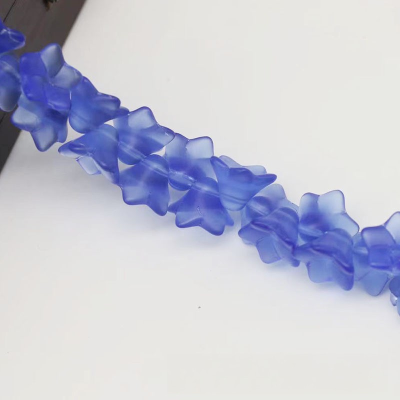 Frosted Transparent Trumpet Flower Glass Beads 9*13mm 20pcs 2