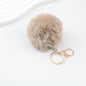 Pom Pom Keychain Fluffy Imitation Rex Rabbit Fur Ball 8cm With Lobster Clasp