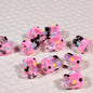 Painted Heart Pattern Cylindrical Glass Beads 11x13mm Hand Painted 10pcs 6
