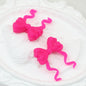 Tie Dye Glitter Bow Silicone Focal Beads 20pcs 6