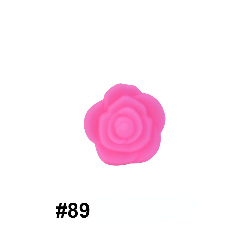 Double-Sided Flower Silicone Beads Multi Color Solid 50pcs 34