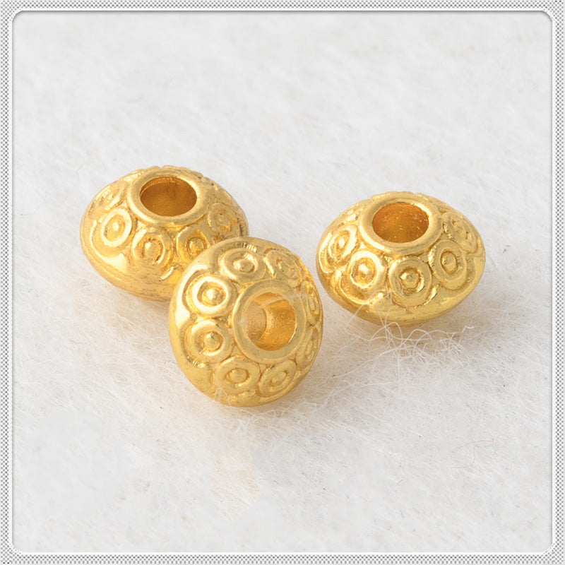 Alloy Polka Dot Patterned Spacer Beads 5mm Tibetan Style 100pcs 2
