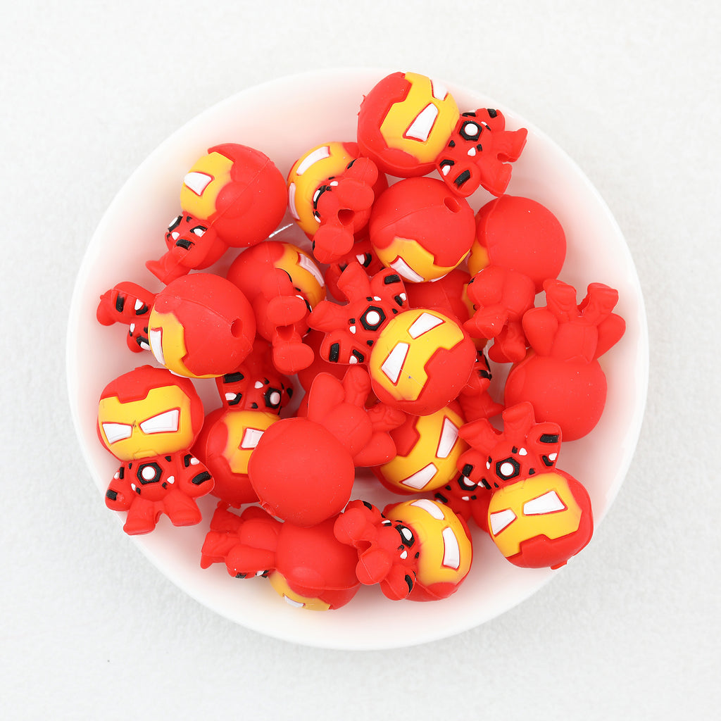 3D Marvel Iron Man Silicone Focal Beads 20pcs  2