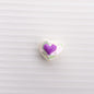 Hand Drawn Acrylic Heart Beads 19.4x17mm Pastel Faceted 5pcs 11