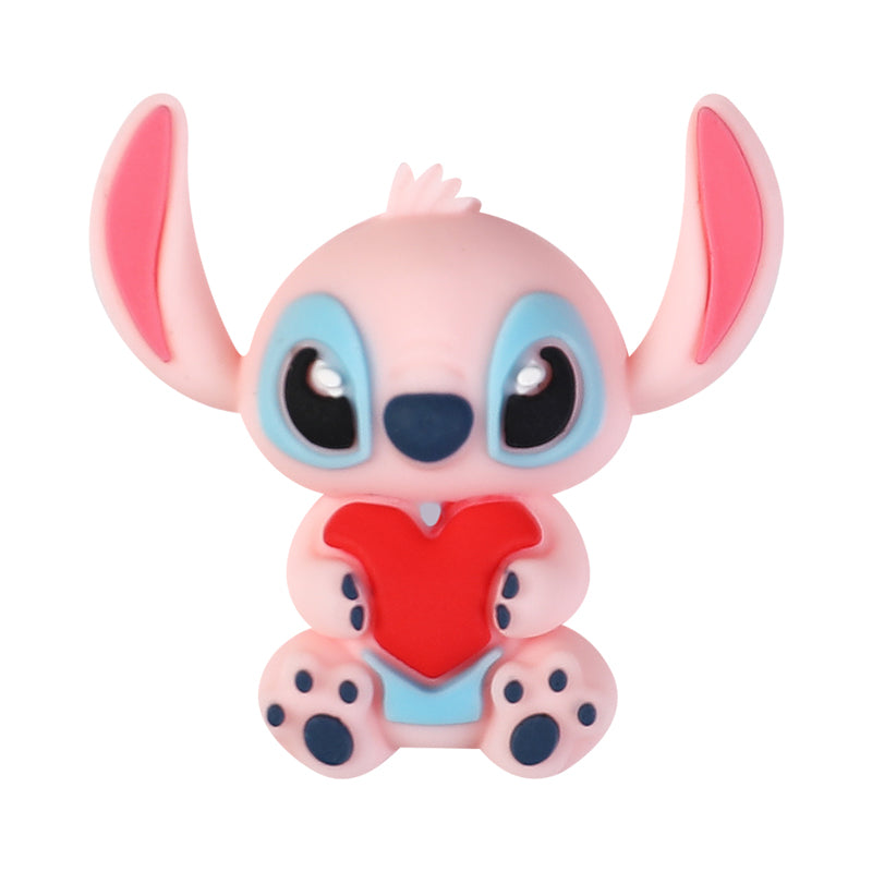 Silicone 3D Focal Beads Love Stitch Holding Heart with Yoda Robes 20pcs 11