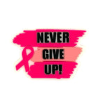 Silicone Focal Beads Motivational Never Give Up Pink Ribbon 20pcs