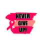 Silicone Focal Beads Motivational Never Give Up Pink Ribbon 20pcs