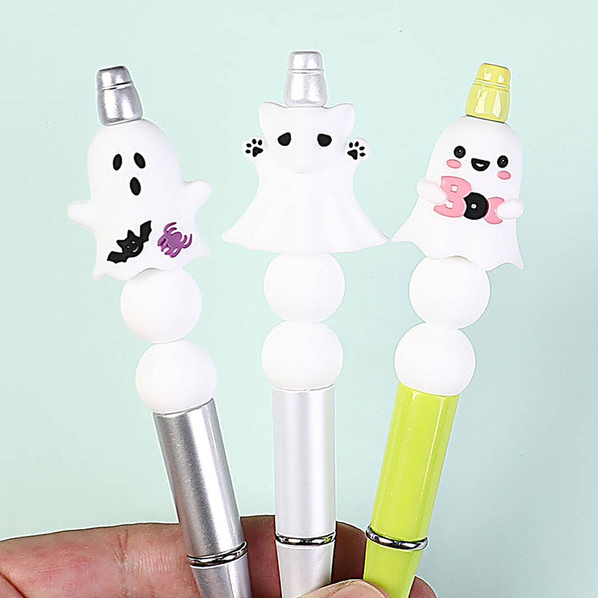 Silicone Halloween 3D Focal Beads Spooky Characters 20pcs