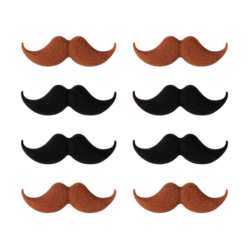 Silicone Focal Beads Beard Handlebar Mustache Textured Curved 20pcs 2