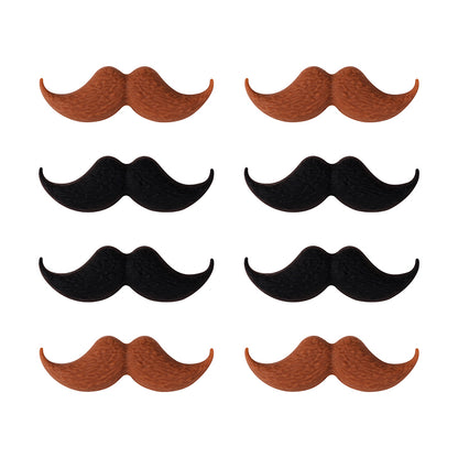 Silicone Focal Beads Beard Handlebar Mustache Textured Curved 20pcs 2