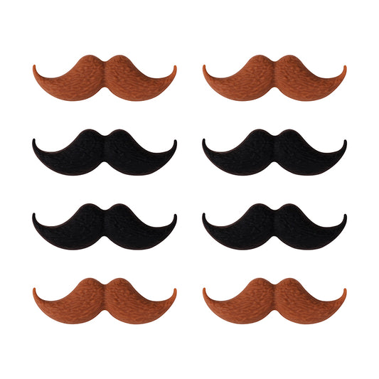 Silicone Focal Beads Beard Handlebar Mustache Textured Curved 20pcs 2