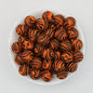 15mm Patterned Printed Silicone Round Beads Bright Colors 50pcs - Zebra Orange