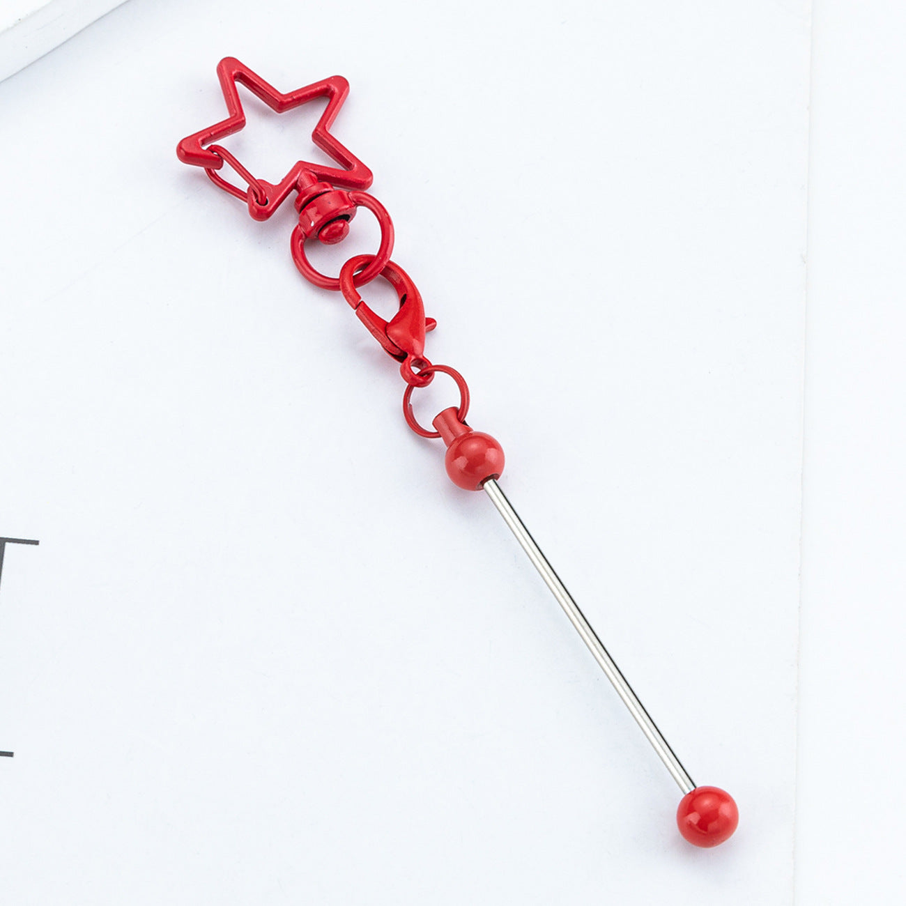 Beadable Metal Keychains Star-shaped