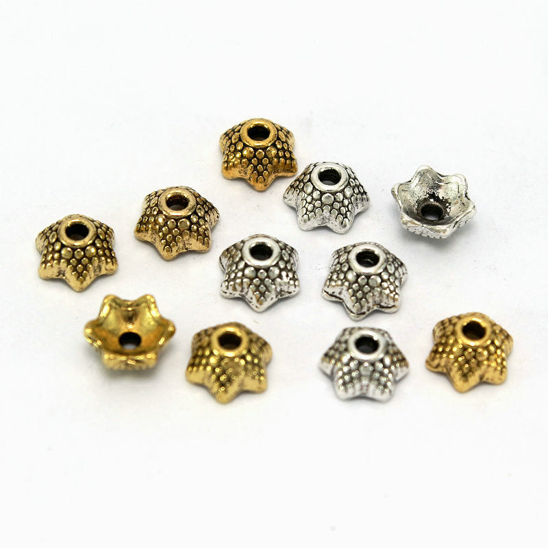 Alloy Cobra Flower Bead Caps 7mm Tibetan Style 50pcs 3