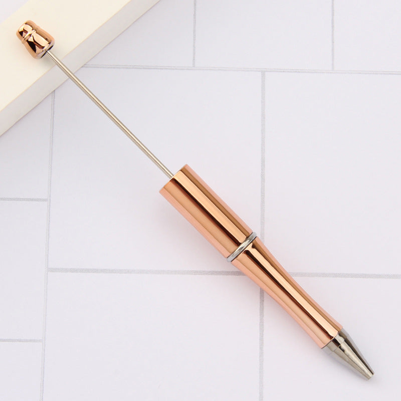 Beadable Plastic Pens Wholesale, UV Electroplated Metallic Gradient Colorful Ballpoint, 11.5mm x 145mm