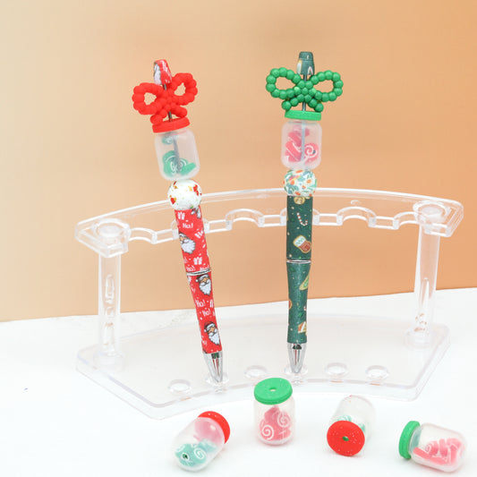 Silicone 3D Christmas Lollipop Focal Beads 20pcs