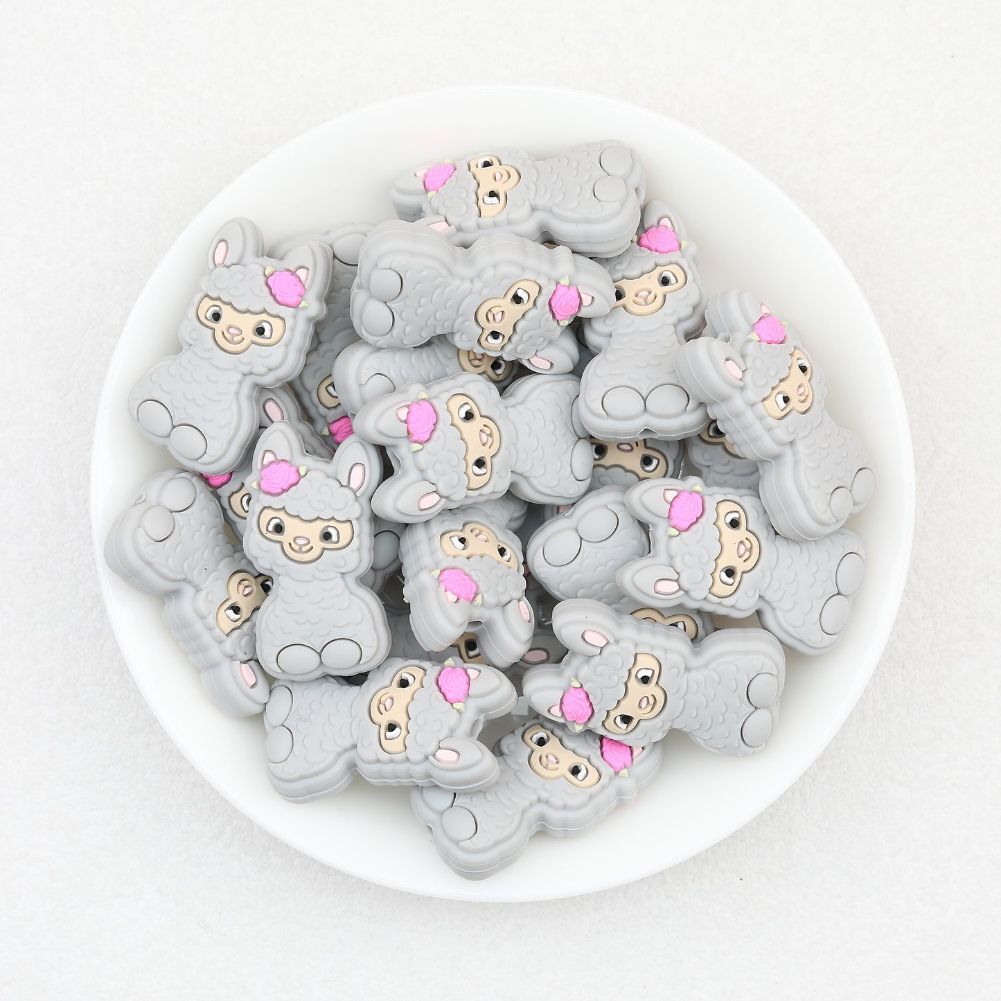 10 Color Cute Alpaca Silicone Focal Beads 20pcs 5