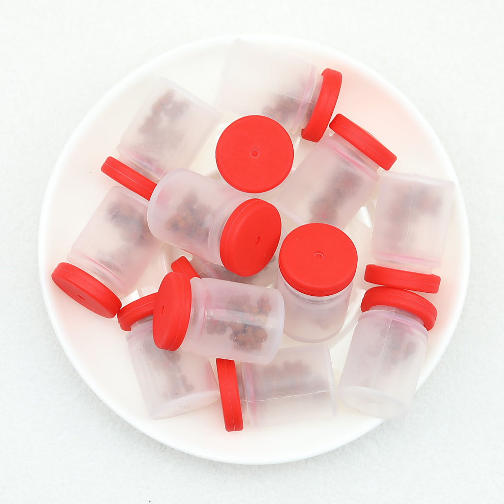 Silicone 3D Christmas Focal Beads Christmas Big Bottle 20pcs
