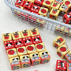 Square Acrylic Beads 14mm Puppy in Tomato Glossy Colors 10pcs 3