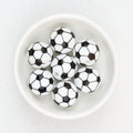 15mm Silicone Beads Sports Ball Printed Soccer Football Volleyball 10pcs - 15mm football beads