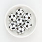 15mm Silicone Beads Sports Ball Printed Soccer Football Volleyball 10pcs - 15mm football beads